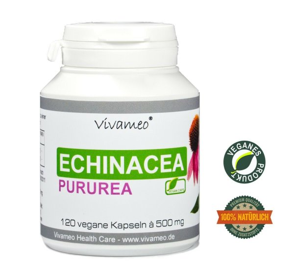 Vivameo ® 120 Echinacea Sonnenhut Kapseln à 500 mg ohne Zusätze 800 mg / TD (60 g)
