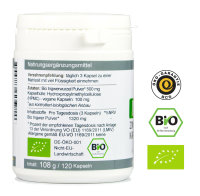 Vivameo ® 180 Bio Ingwer Kapseln à 600 mg rein ohne Zusätze in Dose Bio Qualität (108 g)