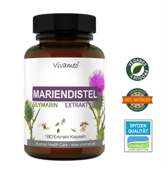 Vivameo ® 180 Mariendistel Extrakt Kapseln à 600 mg mit 80% Silymarin (UV) Dose (108 g)