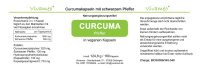 Vivameo ® 2 x 160 Curcuma Kapseln mit schwarzem Pfeffer à 780 mg, Kurkuma, Curcumin (249,6 g)
