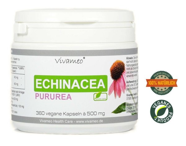 Vivameo ® 360 Echinacea Sonnenhut Kapseln à 500 mg ohne Zusätze 800 mg / TD (180 g)