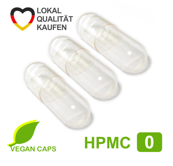 Leerkapseln vegan / vegetarisch HPMC Gr. 0 leere Kapseln Zellulose • 5000 Stück
