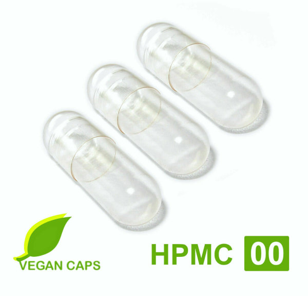 Leerkapseln vegan / vegetarisch HPMC Gr. 00 leere Kapseln Zellulose • 500 Stück