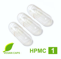 Leerkapseln vegan / vegetarisch HPMC Größe 1 leere Kapseln Zellulose • 500 Stück