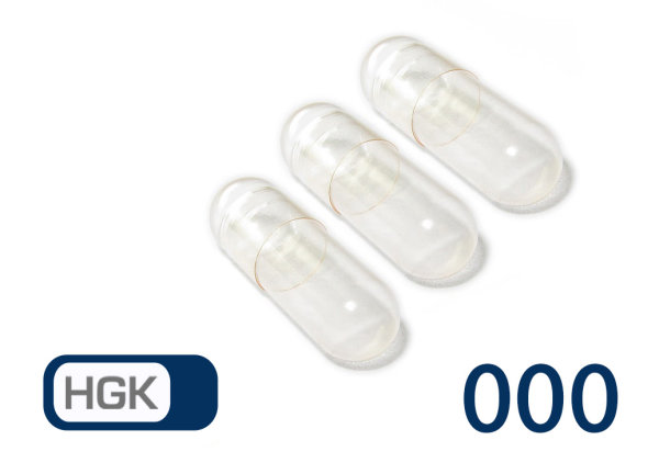 Leerkapseln Hartgelatine HGK Größe 000 leere Kapseln transparent • 500 Stück