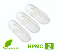 Leerkapseln vegan HPMC - pflanzlich Zellulose - Größe 2 -  transparent •