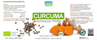 Bio Kurkuma Kapseln à 673 mg mit Bio schwarzem Pfeffer Piperin, Curcumin Vivameo ® • (202 g) 300 Kapseln