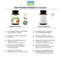 Bio Kurkuma Kapseln à 673 mg mit Bio schwarzem Pfeffer Piperin, Curcumin Vivameo ® • (202 g) 300 Kapseln