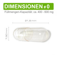 Leerkapseln HPMC • pflanzlich vegan • Größe 0 • Magensaftresistent • Zellulose 200 Stück