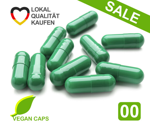 Leerkapseln - pflanzlich - vegan HPMC Größe 00 Zellulose grün • 500 Stück
