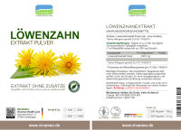 Löwenzahn Extrakt Pulver Dandelion Pharma-Qualität rein ohne Zuätze 100 g